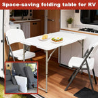 Elevon Folding Table Set of 2, 4 Feet Heavy Duty Fold-in-Half Utility Table - Image 3