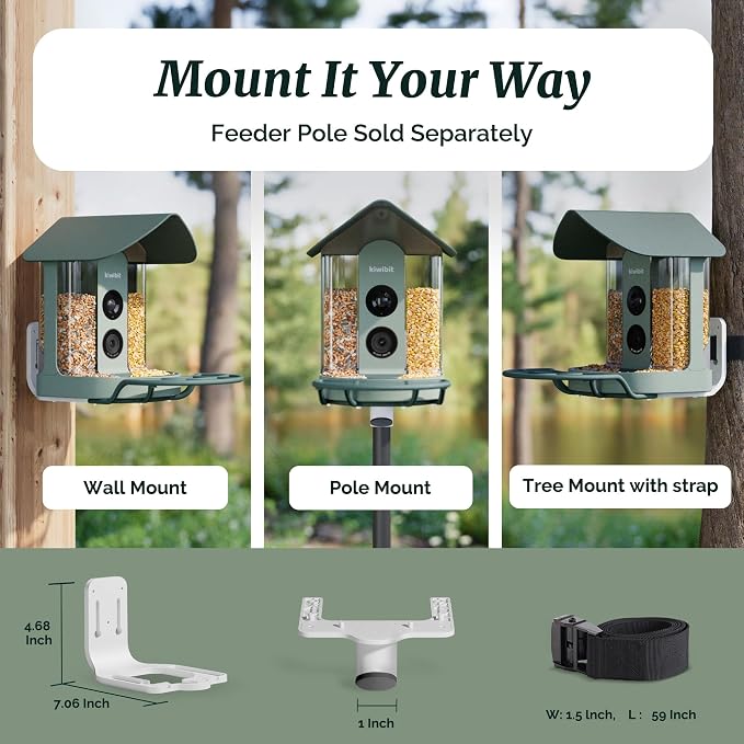Kiwibit Smart Bird Feeder with Camera Solar Powered, 4K Video Live Stream - Image 9