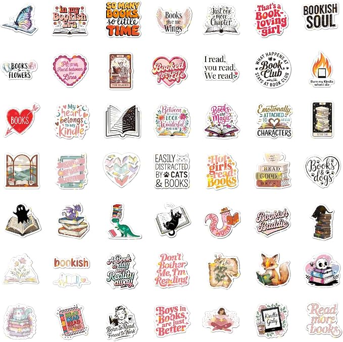 150 Pcs Romance Book Stickers for Kindle, Holographic Reading Sticker Packs for - Image 6