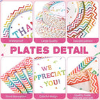Pickmesh 400 Pcs Thank You Party Plates and Napkin Decoration We Appreciate You - Image 3