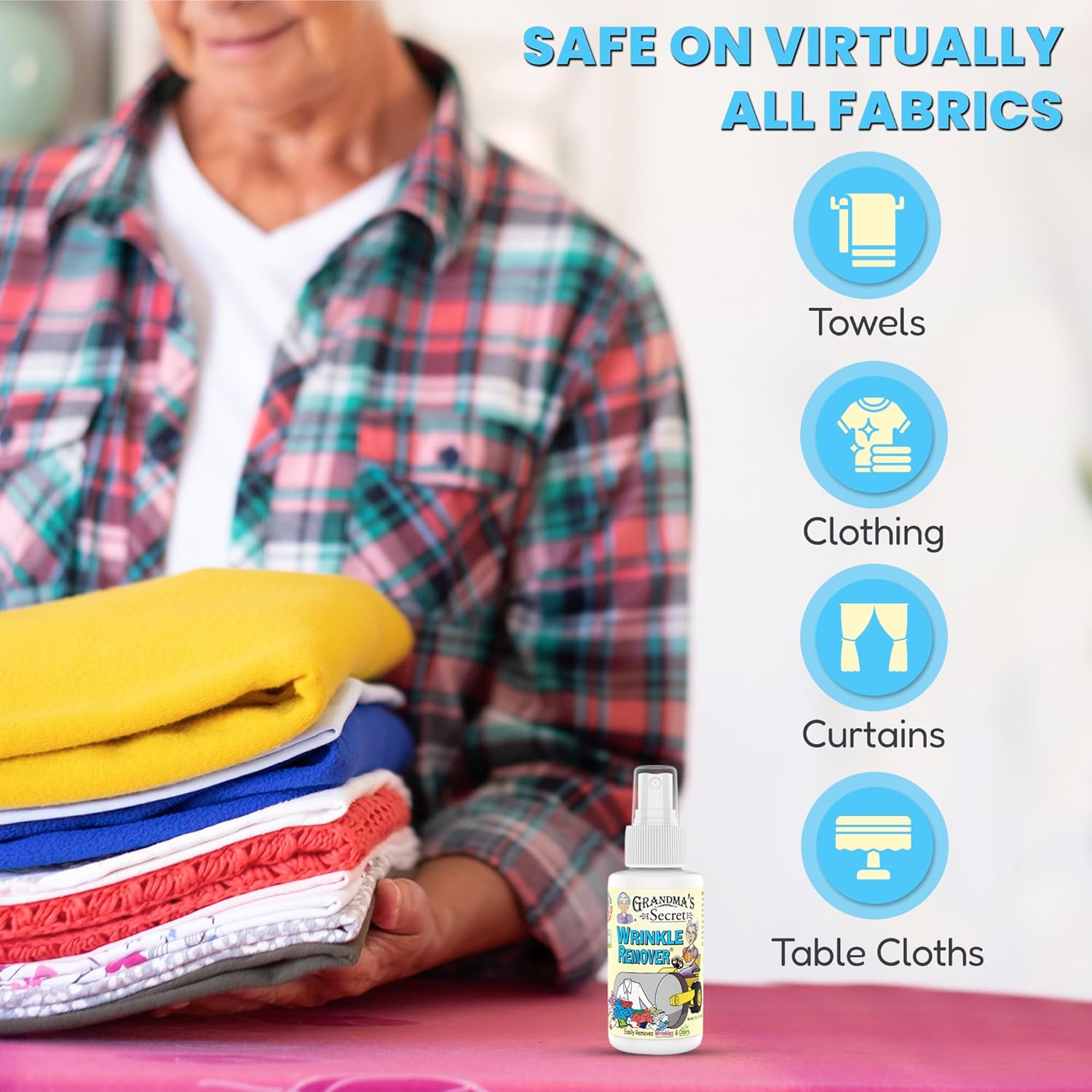 Grandma's Secret Wrinkle Remover Spray - Easily Removes Wrinkles & Odors - Wrinkle Release, Fabric Refresher Spray, Chlorine, Bleach and Toxin-Free - 3 Ounce, 3 Pack