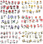 240Pcs Vintage Nature Flower Botanical Clear Stickers | Waterproof, Aesthetic - Image 3