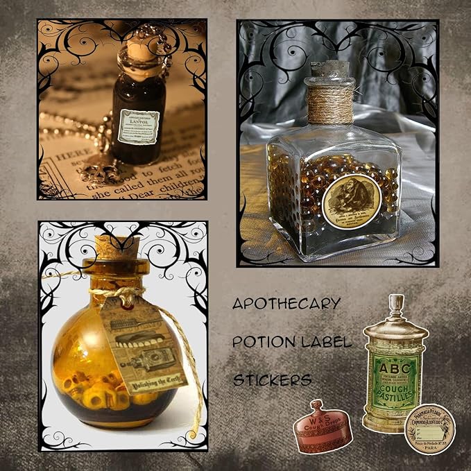 Prstincol 120 Pcs Vintage Apothecary Potion Label Stickers - Image 5