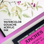 Arches Aquarelle Watercolor Pad, Hot Pressed, 140lb/300gsm, 12 Sheet, 9x12 inch - Image 3