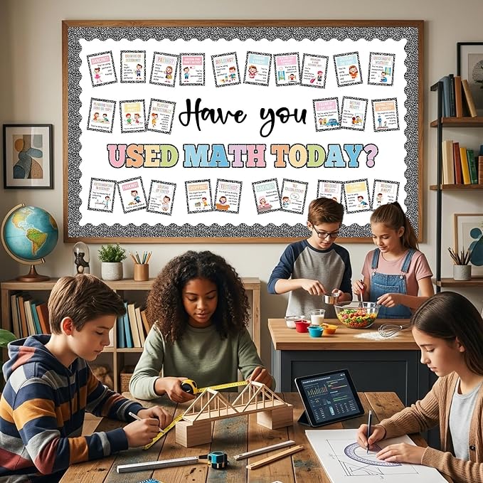Math Bulletin Board Set Mathematics Composition Notebook Classroom Decoration - Image 7