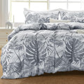 MUXHOMO Duvet Cover King Size, Reversible Floral Black & Grey Duvet Cover Set by MUXHOMO
