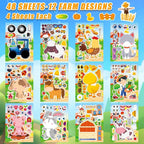 48 Sheets Create Funny Farm Animals Stickers, Make a Face Stickers - Image 3