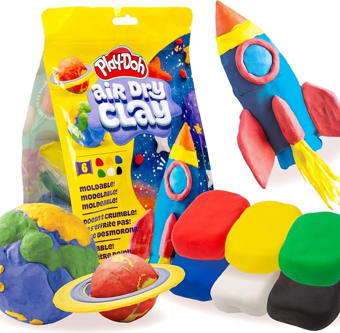 Play-Doh Brand Air Dry Clay, 6 Vibrant Clay Colors, Soft & Ultra Light Modeling by Unknown