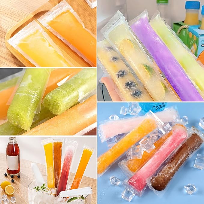 FEBSNOW 200 Pcs Disposable Ice Pop Bags Popsicle Molds - Image 4