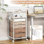 5 Drawer Rolling Storage Cart - Image 6