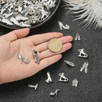DanLingJewelry 120Pcs 12 Styles Tibetan Style High Heel Shoe Charms Boot Ballet - Image 3