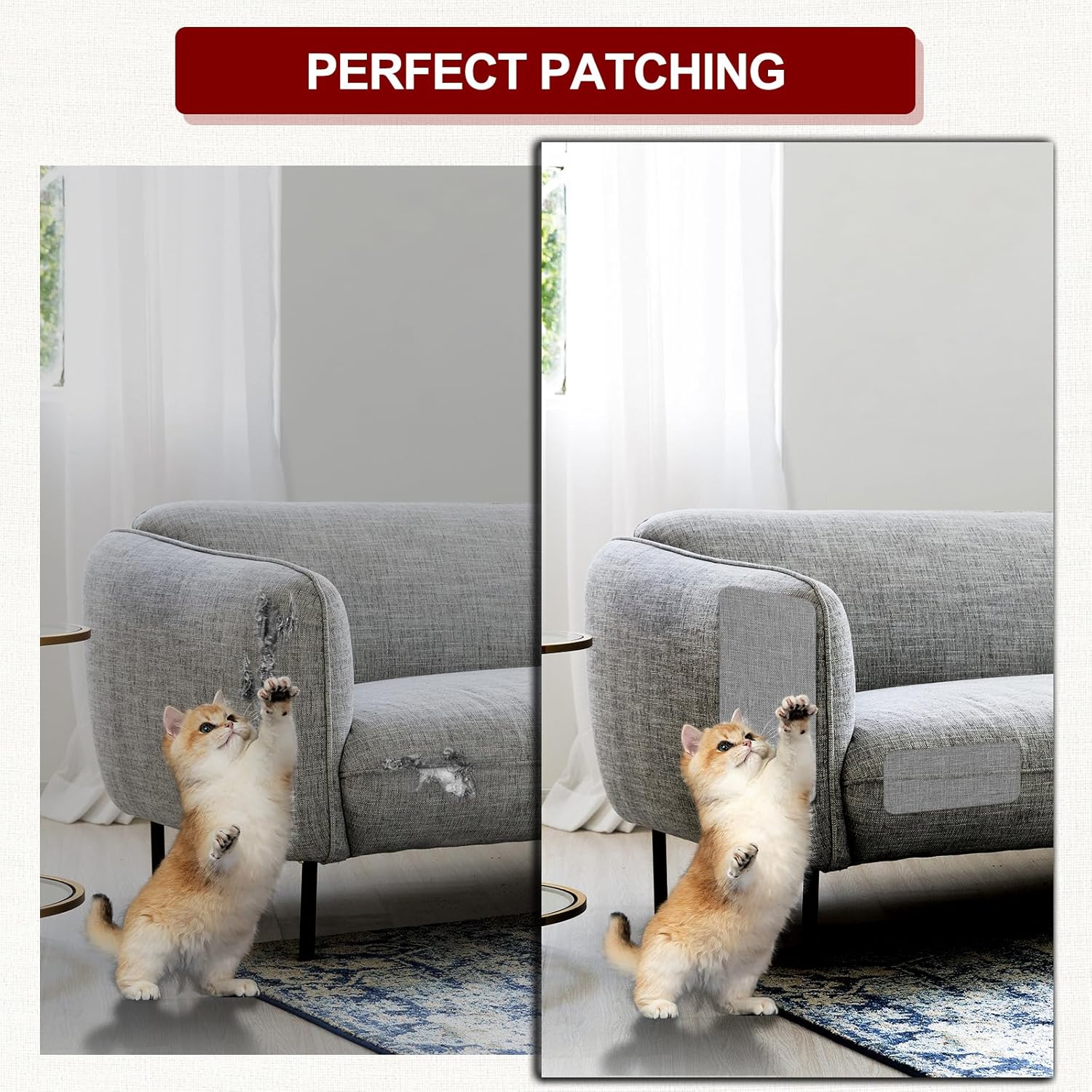 Linen Repair Tape 16x90 inch, Self Adhesive Fabric Patches, Linen Patch Tape Kit, Fabric Repair Tape for Couch Sofas, Headboards, Chairs, Pillows, Curtains, Couches - Navy Blue