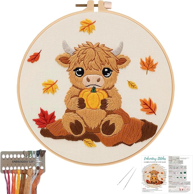Louise Maelys Highland Cow Embroidery Kit by LouiseMaelys