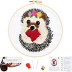 Cute Hedgehog Embroidery Kits for Beginners Adults, Animals Embroidery Starter by Unknown