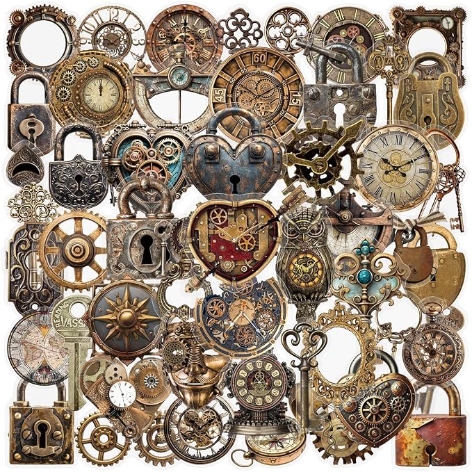 50 PCS Retro Mechanical Stickers - Image 6