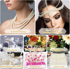 Pearl Beads for Craft, Anezus 500pcs Ivory Faux Fake Pearls, 10 MM Small Sew on - Image 7