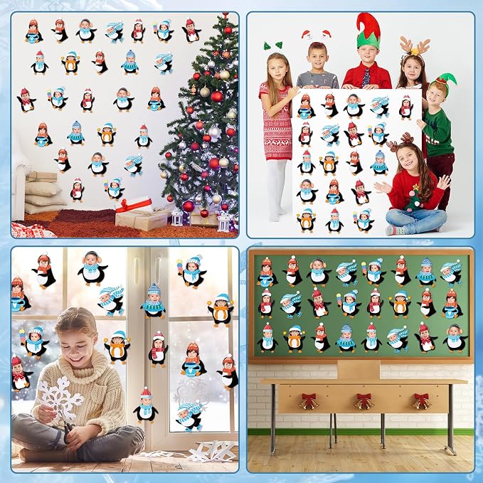 60pcs Winter Theme DIY Cutouts Penguin Bulletin Board Decoration Set Christmas - Image 7