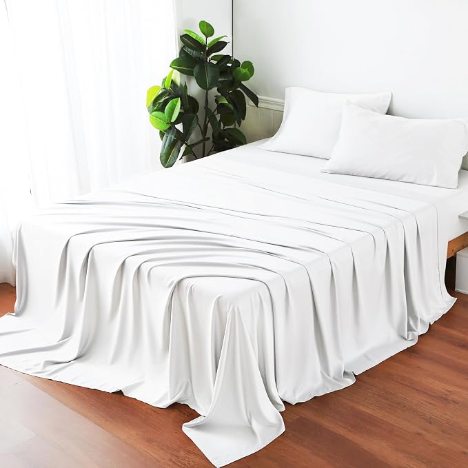 Bamboo Viscose Flat Sheets Only, 400 Thread Count Sateen Weave Full Size Flat - Image 7