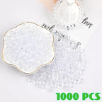 1000Pcs Pony Beads Bracelet 9mm Clear Plastic Barrel Pony Beads - Image 3
