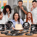 Qyeahkj 100 Pcs 30th Birthday Party Supplies Death to My 20s Paper Plates and - Image 5