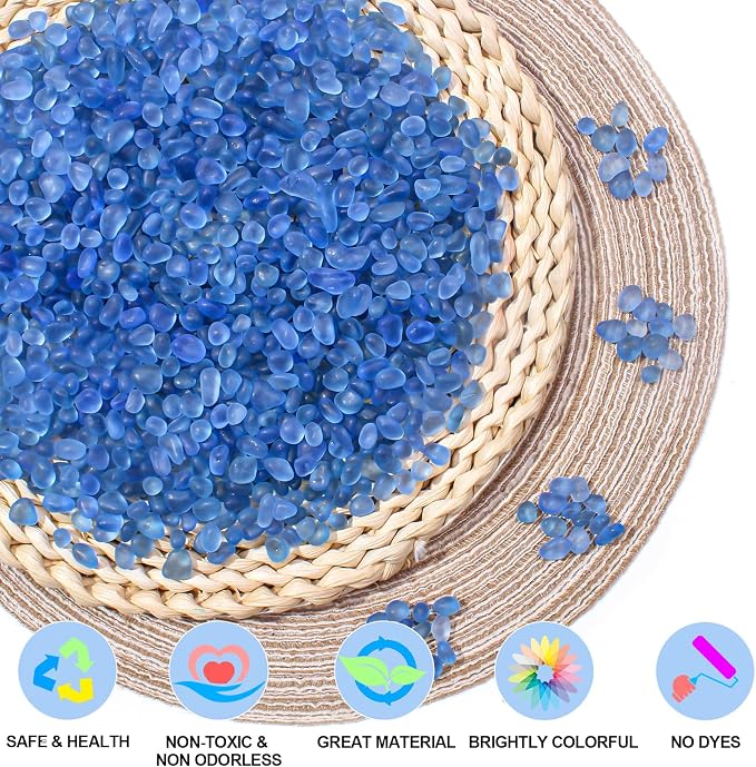 Keedolla Light Blue Aquarium Rocks Betta Fish Tank Gravel, 0.9 Lb Frosted Sea - Image 2