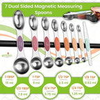 Spring Chef 15 Magnetic Measuring Cups & Spoons, Desert Sunset | Nesting - Image 8