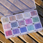 15 Colors Metallic Crushed Glass Chips 225g/7.9oz, 2-4mm Shiny Irregular - Image 7