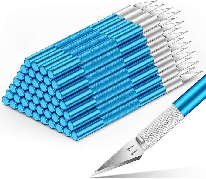 DIYSELF 50-Piece Exacto Knife, Aluminum Alloy Handle, Precision Craft Knife Set by DIYSELF
