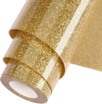 Gold Glitter HTV Heat Transfer Vinyl Roll 12inch x 20 ft by WOOGLITTER