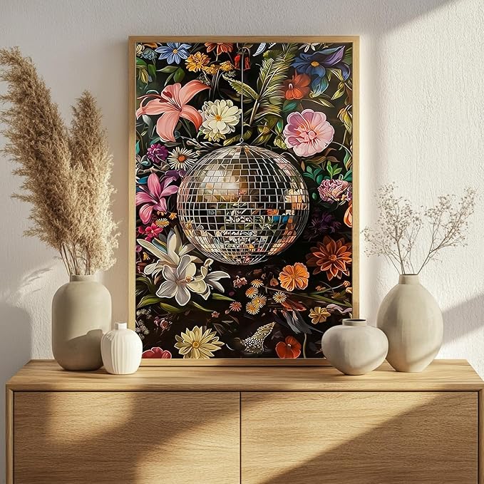 Flowers Paint by Numbers for Adult, Disco Paint by Numbers Kit for Adults - Image 2