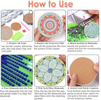 Benjenes 8 PCS Mandala Diamond Art Coasters Kits | Diamond Paintings Coasters - Image 3