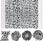 Tintnut Leopard Permanent Vinyl 8 Pcs 12x10in Black White Adhesive Vinyl | by Tintnut