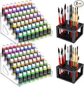 2 Pack 7-Layer Clear Acrylic Paint Holder Storage & Brush Holder Organizer | by UpChoNice
