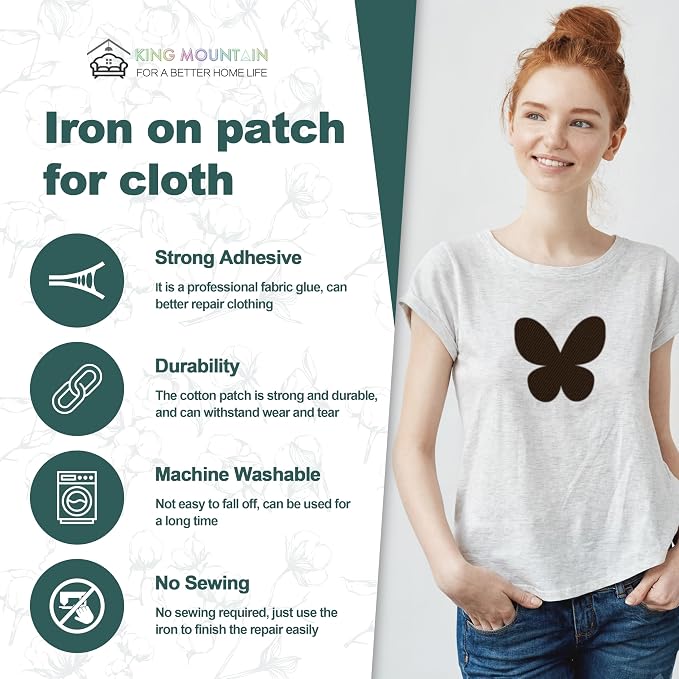 Iron on Patches for Clothes, 8 Pieces Patches for Cloth, 100% Cotton Fabric - Image 2