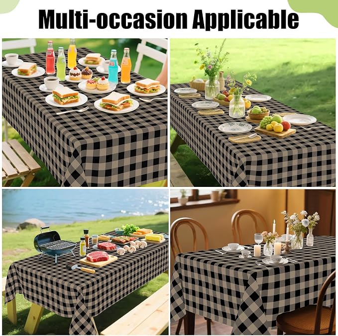 Smiry Rectangle Table Cloth, Waterproof Vinyl Tablecloths - Image 6