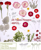 48 Pcs Mix Natural Dried Pressed Flowers - Image 5
