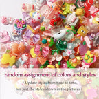 FULUSODO 60pcs Embellishments Cute Set, Flat Back Bulk Mixed Resin Ornament - Image 4