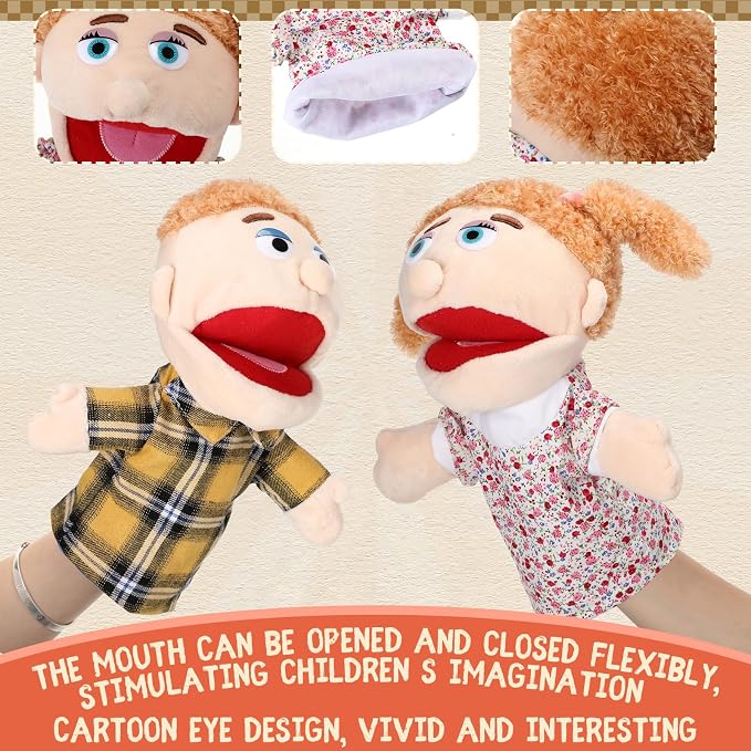 Lenwen 6 Pcs Family Hand Puppet Set Family Members Puppets - Image 4