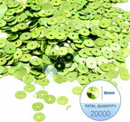 Mandala Crafts 6mm Flat Round Lime Green Sequins - Image 3