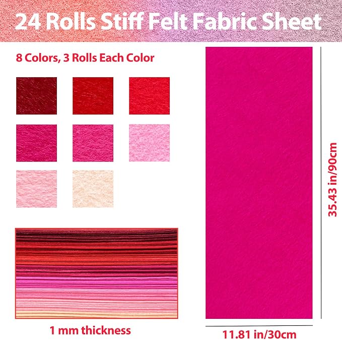 24 Pcs 11.8 x 35.4 Inch Wool Blend Felt Sheets - Image 2