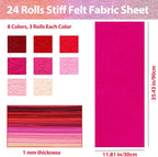 24 Pcs 11.8 x 35.4 Inch Wool Blend Felt Sheets - Image 2
