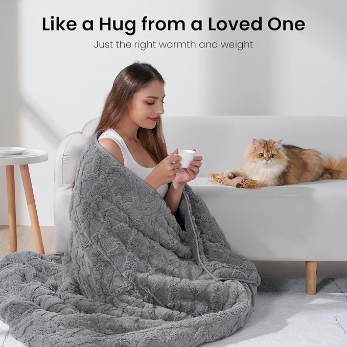 Drewin Weighted Blanket Twin Size 12lbs, Ultra-Cozy Warm Sherpa Weighted - Image 4