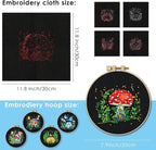 ERKOON 5 Sets Embroidery Kit for Beginners, Art Craft Handy Sewing Set Mushroom - Image 7