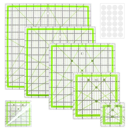Quilting Rulers, 5 Square Quilting Templates by Hariendny