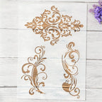 TIAMECH A4 Reusable Damask Frame Lines Stencil - Image 7