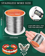 FIVEIZERO 0.3mm 7 Strand Stainless Steel Beading Wire, 656 ft 2 Rolls Jewelry - Image 2