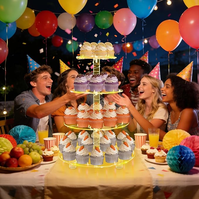 YestBuy 4 Tier Round Cupcake Stand, Cupcake Holder, 4 Tier Cupcake Tray - Image 2
