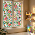 Camellia Window Film Decorative Privacy, Static Cling Stained Glass Film - Image 9