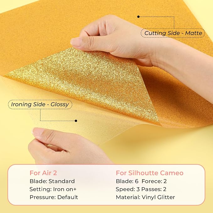 HTVRONT Glitter HTV Heat Transfer Vinyl: 10 Pack 12"x12" Iron on Vinyl | - Image 5