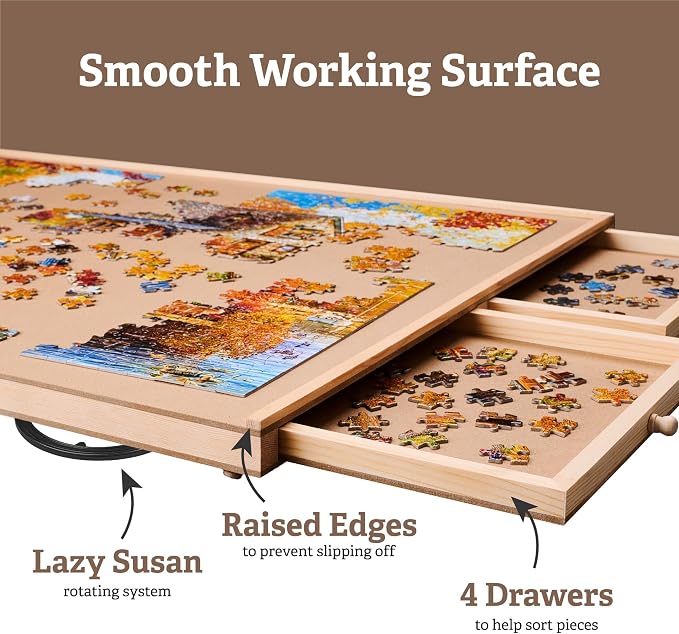 1500 Piece Rotating Wooden Puzzle Board - Image 2